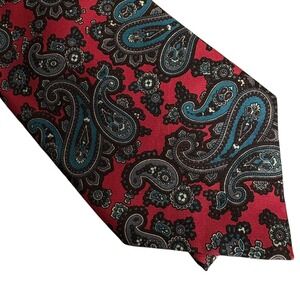 GANT‎ 100% Silk Paisley Tie Pink Blue Black Floral Pattern Made in USA 58x3.25"